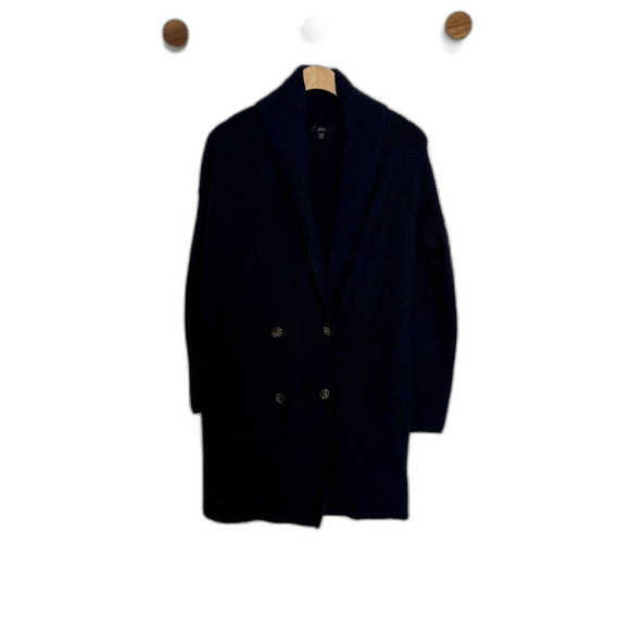 J.crew Long Sleeve Double Breasted Cardigan Jacket Navy XXS Wool Alpaca - Picture 16 of 16